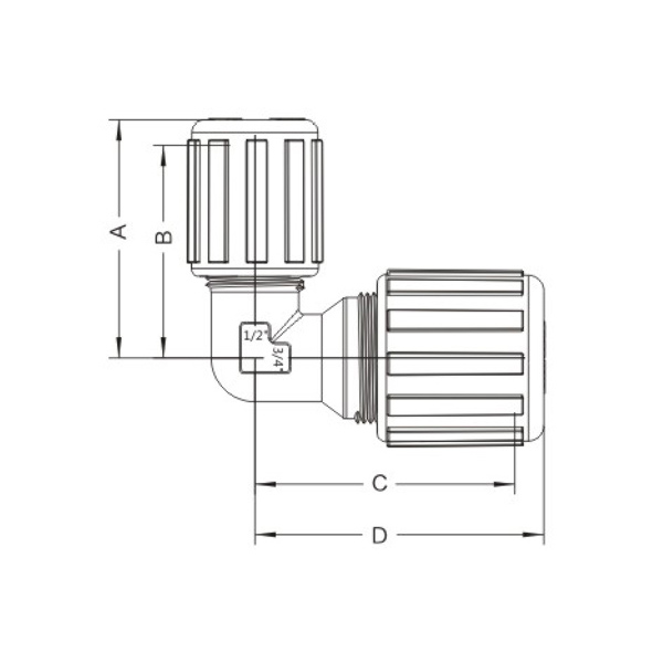 Variable diameter flared elbow